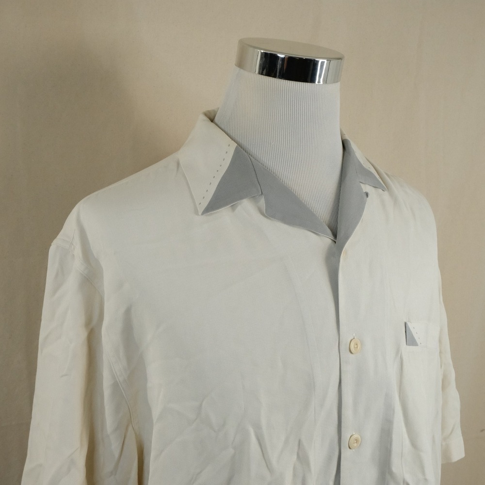 Nat Nast XL American Fit 100% Lounge Shirt White Smoke Gray Shrot Sleeve Mens